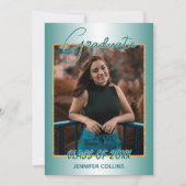 Imitate Glossy Aquamarin Green Gold Glitzer Abschl Ankündigung (Vorderseite)