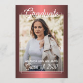 Imitate Glossy Dark Wine Red Abschluss Ankündigung (Vorderseite)