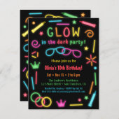 Imitate glühen bei den dunklen Einladungen zur Geb (Vorne/Hinten)