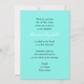 Imitate, Glühen in dunkler Farbe, Bat Mitzvah Einladung (Rückseite)