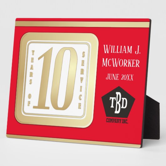 IMITATE GOLD 10 Jahre Mitarbeiterservice Fotoplatte (Seite)