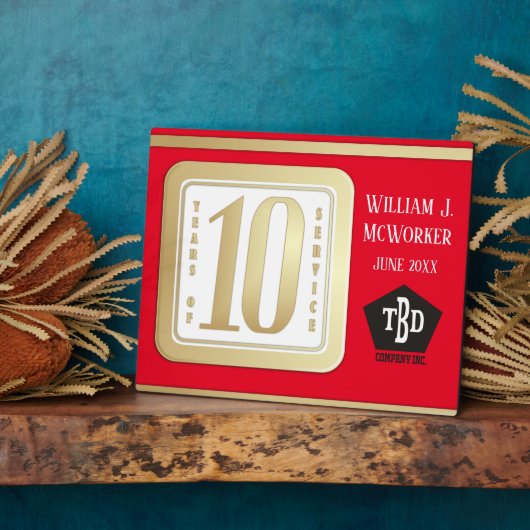 IMITATE GOLD 10 Jahre Mitarbeiterservice Fotoplatte (Seite)