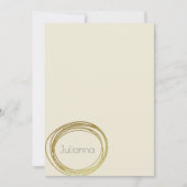 Imitate Gold Abstrakt Circle Design Elfenbeincreme Mitteilungskarte (Vorderseite)