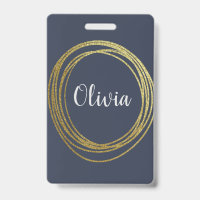 Imitate Gold Abstrakt Circle Design mit Namen