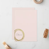 Imitate Gold Abstrakt Circle Design mit Namen Mitteilungskarte (Vorderseite/Rückseite Beispiel)