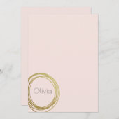 Imitate Gold Abstrakt Circle Design mit Namen Mitteilungskarte (Vorne/Hinten)