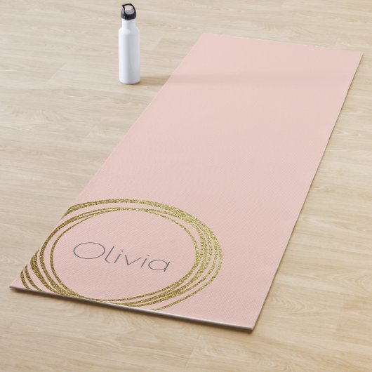 Imitate Gold Abstrakt Circle Design mit Namen Yogamatte (Beispiel)