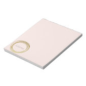Imitate Gold Abstrakt Circle Design Rosa Name Notizblock (Rotiert)