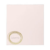 Imitate Gold Abstrakt Circle Design Rosa Name Notizblock (Vorderseite)