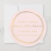 Imitate Gold Abstrakt Scribble Circle Blush & Gold Save The Date (Vorderseite)