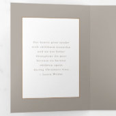 Imitate Gold Abstrakte Swaps auf Taupe Foto Dreifach Gefaltete Urlaubskarte (Innen Erste Seite)