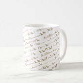 Imitate Gold ägyptische Hieroglyphen Kaffeetasse (VorderseiteRechts)