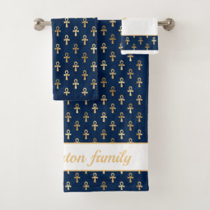 Imitate gold Ägyptischer Ankh Symbol des Lebens b Badhandtuch Set