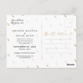 Imitate Gold Ananas Foto Save the Date Postkarte (Rückseite)