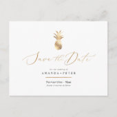 Imitate Gold Ananas Save the Date Postkarte (Vorderseite)