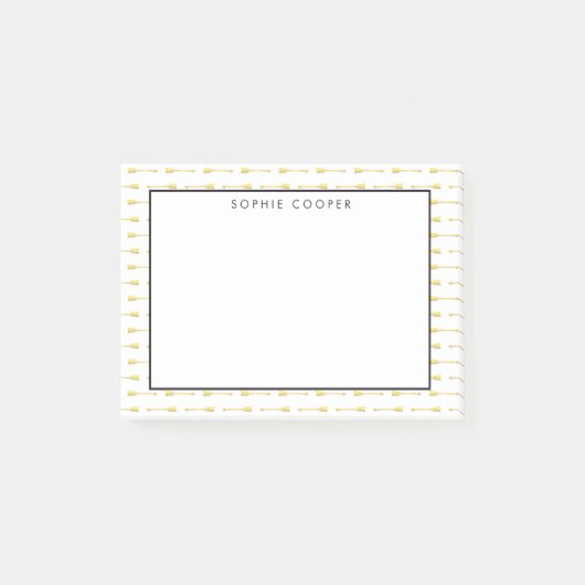 Imitate Gold Arrows Muster Personalisiert Post-it Klebezettel (Vorderseite)