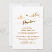 Imitate Gold auf Weiß nach der Hochzeitsfeier Einladung (Vorderseite)