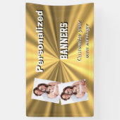 Imitate Gold aus goldfarbenem Metall Banner (Vertikal)