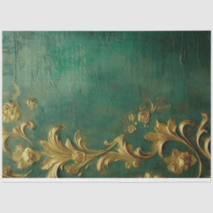 Imitate Gold barocke Ornament smaragdgrün Vintag Seidenpapier