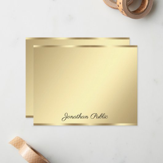 Imitate Gold benutzerdefiniertes, handgeschriebene Mitteilungskarte (Vorderseite/Rückseite Beispiel)
