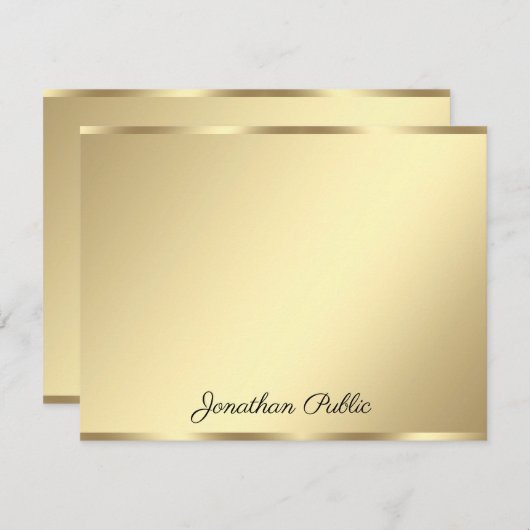 Imitate Gold benutzerdefiniertes, handgeschriebene Mitteilungskarte (Vorne/Hinten)