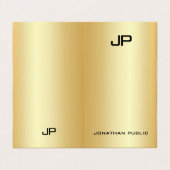 Imitate Gold Beruflich Elegante Moderne Monogram Visitenkarten (Außenseite Aufgefaltet)