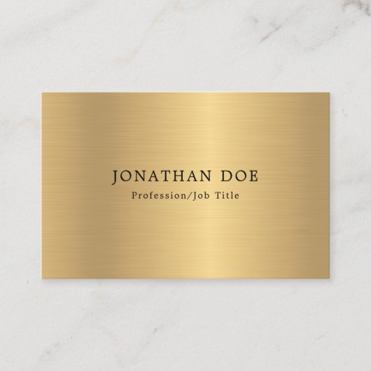 Imitate Gold Berufliche Minimalistische Elegant-Vo Visitenkarte (Vorderseite)