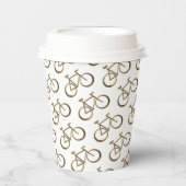 Imitate Gold Bike Muster Fahrrad Party Pappbecher (Vorderseite)