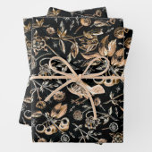 Imitate Gold Bird Beetles Blume Kirsche Früchte Geschenkpapier Set (Beispiel)