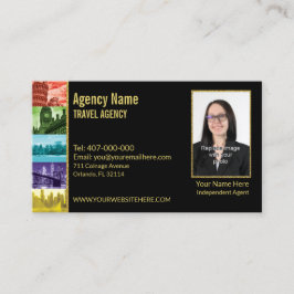 Imitate Gold Black-Foto Reisen Agent Visitenkarte