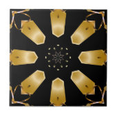 Imitate Gold & Black Luxury Mosaic Geometric Muste Fliese (Vorderseite)