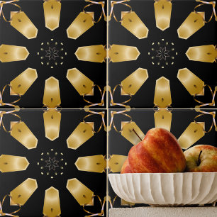 Imitate Gold & Black Luxury Mosaic Geometric Muste Fliese