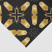 Imitate Gold & Black Luxury Mosaic Geometric Muste Seidenpapier (Ausschnitt)