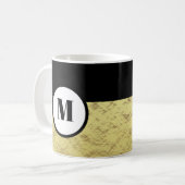 Imitate Gold Black Monogram Erstkaffee-Tasse Kaffeetasse (Vorderseite Links)