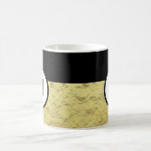 Imitate Gold Black Monogram Erstkaffee-Tasse Kaffeetasse (Mittel)