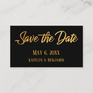 Imitate Gold & Black Wedding Detail Visitenkarte