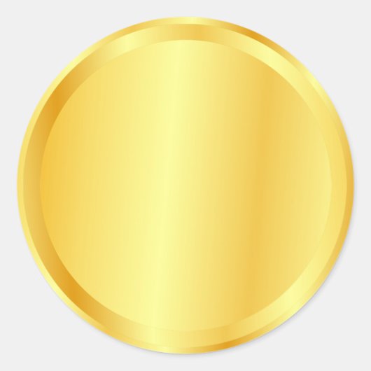 Imitate Gold Blank Template hinzufügen Text Elegan Runder Aufkleber (Vorderseite)