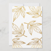 Imitate Gold Blätter gesegnet mit Foto Green Holid Einladung (Rückseite)