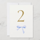 Imitate Gold | Blue Ribbon Wedding Tischnummer (Vorderseite)