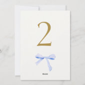 Imitate Gold | Blue Ribbon Wedding Tischnummer (Rückseite)