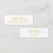 Imitate Gold Blühend Hochzeitdetails Beilage Mini Visitenkarte (Vorne/Hinten)