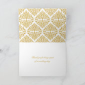 Imitate Gold Blühte Damask Vielen Dank Dankeskarte (Innenseite)