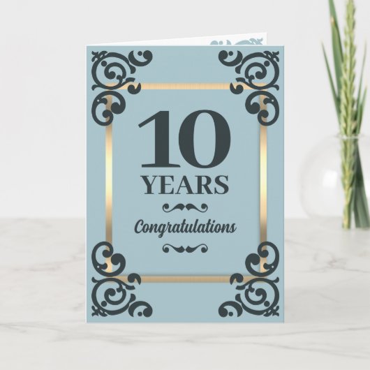 Imitate Gold blühte jedes Jahr Angestelltenjubiläu Karte (Vorderseite)