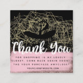 Imitate Gold Boutique Hanger Closet Closet Busines Quadratische Visitenkarte (Vorderseite)