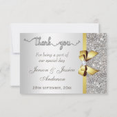 Imitate Gold Bow Silver Sequins Vielen Dank für Ih Dankeskarte (Rückseite)
