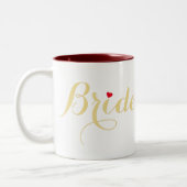Imitate Gold Bride Brautparty Hochzeitsfeier Zweifarbige Tasse (Links)