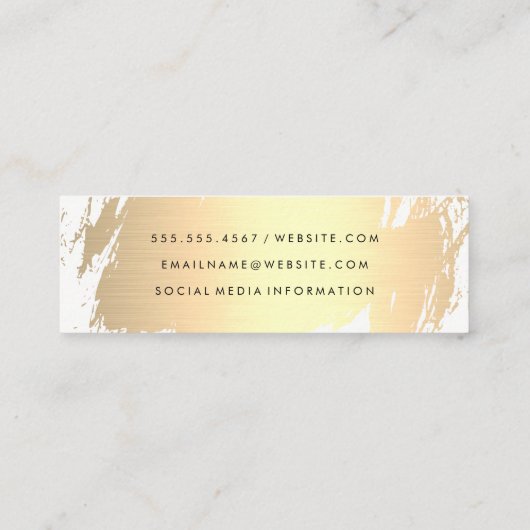 Imitate Gold Brushed | Bokeh Mini Visitenkarte (Rückseite)