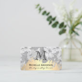 Imitate Gold Brushed Classic Monogram Blume Muster Visitenkarte (Stehend Vorderseite)