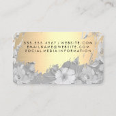 Imitate Gold Brushed Classic Monogram Blume Muster Visitenkarte (Rückseite)