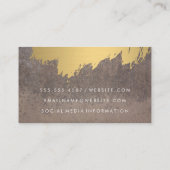 Imitate Gold Brushed | Dunkel rostetes Metall Visitenkarte (Rückseite)